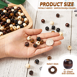 400шт 2 стиля бусины из натурального дерева WOOD-CD0001-32