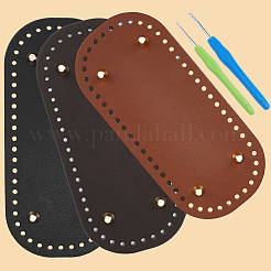 3 шт. 3 цвета овальные сумки из искусственной кожи для вязания крючком подкладка для формирования низа ногтей&nbsp;DIY-CL0002-16