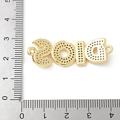 Латунные микро-паве прозрачные кубические цирконии буквы диоды соединительные подвески&nbsp;X-KK-P294-34G