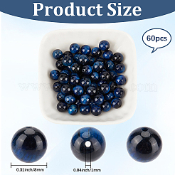 60шт натуральные бусины тигровый глаз&nbsp;G-PA0001-12A