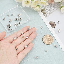 32 шт. 4 бусины из нержавеющей стали 201 STAS-UN0045-49