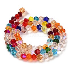 Прозрачные стеклянные бусины гальваническим пряди GLAA-F029-4mm-D29