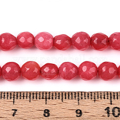 Окрашенные природные белый нефрит бисер пряди&nbsp;G-T139-6mm-60-10