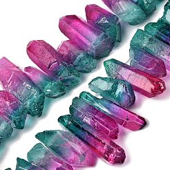 Нити из двухцветных бусин из натурального кварца&nbsp;G-Z131-K01-03