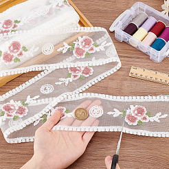 15 ярд полиэстеровой сетчатой ленты для вышивки цветов&nbsp;SRIB-GA0001-11A
