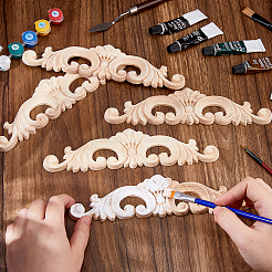 Резная накладка из каучукового дерева&nbsp;DIY-WH0622-407A