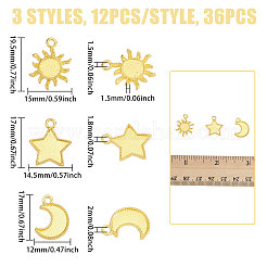36 шт. 3 стиля оправы для подвески из цинкового сплава в форме кабошона для эмали&nbsp;FIND-CA0011-25