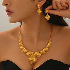 Комплекты серег и ожерелий из винтажного сплава с полыми ромбами для женщин&nbsp;ZD1633