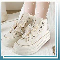 8 шт. 4 стиля подвесные украшения из искусственного жемчуга и полиэстера из АБС-пластика&nbsp;HJEW-GF0001-53