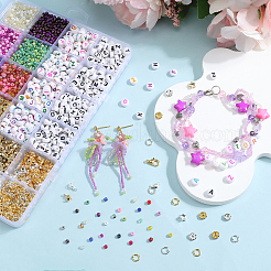 Наборы для изготовления браслетов из круглых стеклянных бусин своими руками&nbsp;DIY-SP0003-50