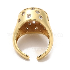 Кольца-манжеты из латуни с микропаве из кубического циркония&nbsp;RJEW-C054-01G