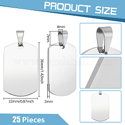 25 шт. 304 нержавеющая сталь штампованная пустая бирка подвеска STAS-BC0003-81