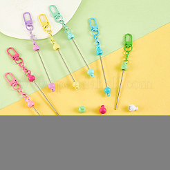 18 шт. 9-цветные литые застежки для брелока с бусинами&nbsp;FIND-SC0017-23