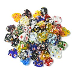 2 нить ручной работы миллефиори стеклянные бусины в форме сердца LK-CJ0001-01