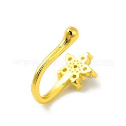 Клипса со звездой из прозрачного кубического циркония на кольцах в носу&nbsp;AJEW-F059-04G