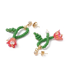 Серьги-гвоздики с цветком EJEW-TA00637