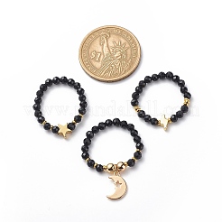 3 шт. 3 стильных кольца из бисера с драгоценными камнями RJEW-JR00522