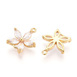 Латунные подвески из прозрачного кубического циркония KK-T078-03G-04