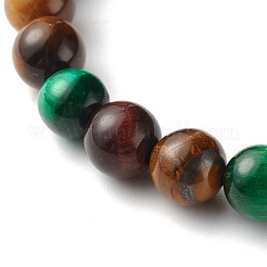 Естественно тигровый глаз бисер браслеты растянуть BJEW-JB06386