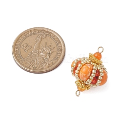 Подвески-соединители в форме ромба из окрашенной синтетической императорской яшмы и стеклянных бусин ручной работы&nbsp;PALLOY-MZ00960-06