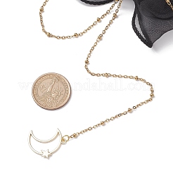 Ожерелья с подвесками в виде луны из латуни&nbsp;NJEW-JN04810