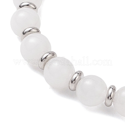 Эластичные браслеты из натурального малайзийского нефрита&nbsp;BJEW-JB12184-02