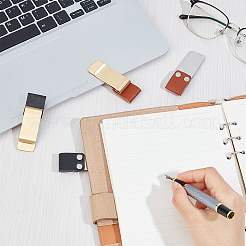 4 шт. 4-цветный сплав с зажимом для ручки из искусственной кожи AJEW-CP0007-64