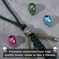 4 шт. 4-х цветные латунные европейские бусины KK-OC0001-49