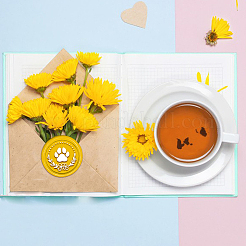 Латунная восковая печать штамп с ручкой AJEW-WH0184-0722