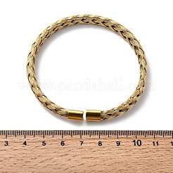 Плетеные браслеты-манжеты из нержавеющей стали 304 для женщин BJEW-A067-07G