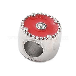 304 нержавеющая сталь эмаль с европейскими бусинами из стразов STAS-Z130-06P