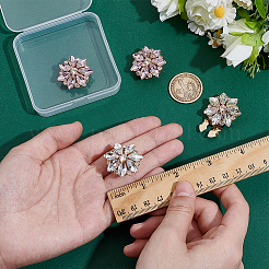 4 шт. 2-х цветные запонки из сплава со стразами HJEW-NB00211