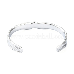 Не тускнеющие текстурированные открытые браслеты-манжеты из нержавеющей стали 304 для женщин&nbsp;LS-STAS-B068-02P