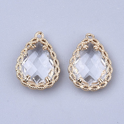 Прозрачные стеклянные подвески&nbsp;GLAA-T007-08G