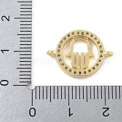 Стойка покрытие латунь микропаве прозрачный кубический цирконий плоский круглый с хамсой разъем для руки подвески&nbsp;KK-A234-039G