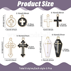 40шт 8 стиля подвески из сплава с эмалью&nbsp;ENAM-YW0006-74