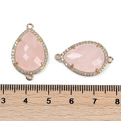 Натуральный розовый кварц граненые звенья-слезинки&nbsp;G-B126-03G-01