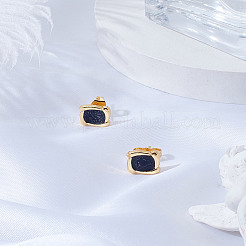 1 пара квадратных серег-гвоздиков из сплава с эмалью&nbsp;EJEW-LP0010-01