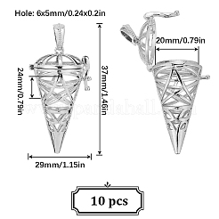 10 шт. подвески с полыми латунными конусами KK-SC0004-37