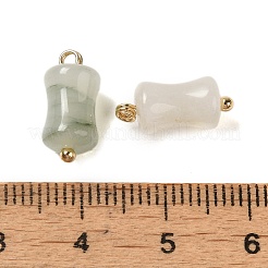 Подвески из бамбуковой палочки из натурального нефрита с латунными петлями с покрытием стойки&nbsp;G-G110-03B-G