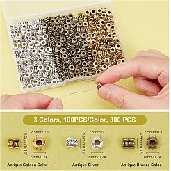 Сплавочные овальные бусины тибетского стиля  TIBEB-FH0001-05-RS