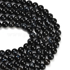 Натуральный черный агат бисер нитей&nbsp;G-B178-Q01-12mm