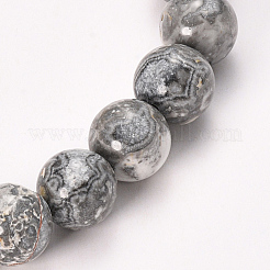 Браслеты из натуральной волны из яшмы из бисера BJEW-Q692-22-8mm