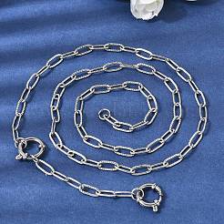 Цепочка-скрепка из нержавеющей стали 201 толщиной 4 мм с текстурированной поверхностью&nbsp;NJEW-K302-25P