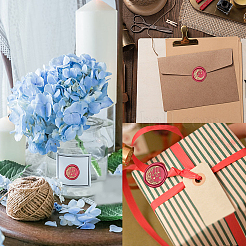 2 шт. 2 стиля позолоченная восковая печать латунная головка штампа AJEW-CP0007-54A-02