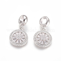 Латунь микропейв кубический цирконий европейские подвески с подвесками ZIRC-E163-19P