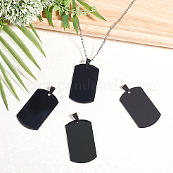 Мужская хирургическая нержавеющая сталь 316 большой прямоугольник ручная штамповка пустая бирка большие подвески&nbsp;STAS-UN0002-76B