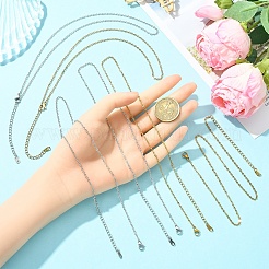 10 шт. ожерелье из нержавеющей стали 304 с цепочкой&nbsp;NJEW-YW0001-25G