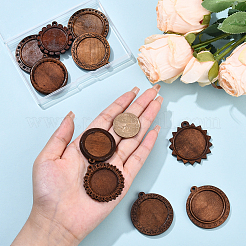 10 шт. 10 варианта оправ для деревянных подвесок-кабошонов&nbsp;WOOD-YW0001-65