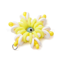 Круглые подвески из полимерной глины и снежинок ручной работы PALLOY-MZ00639